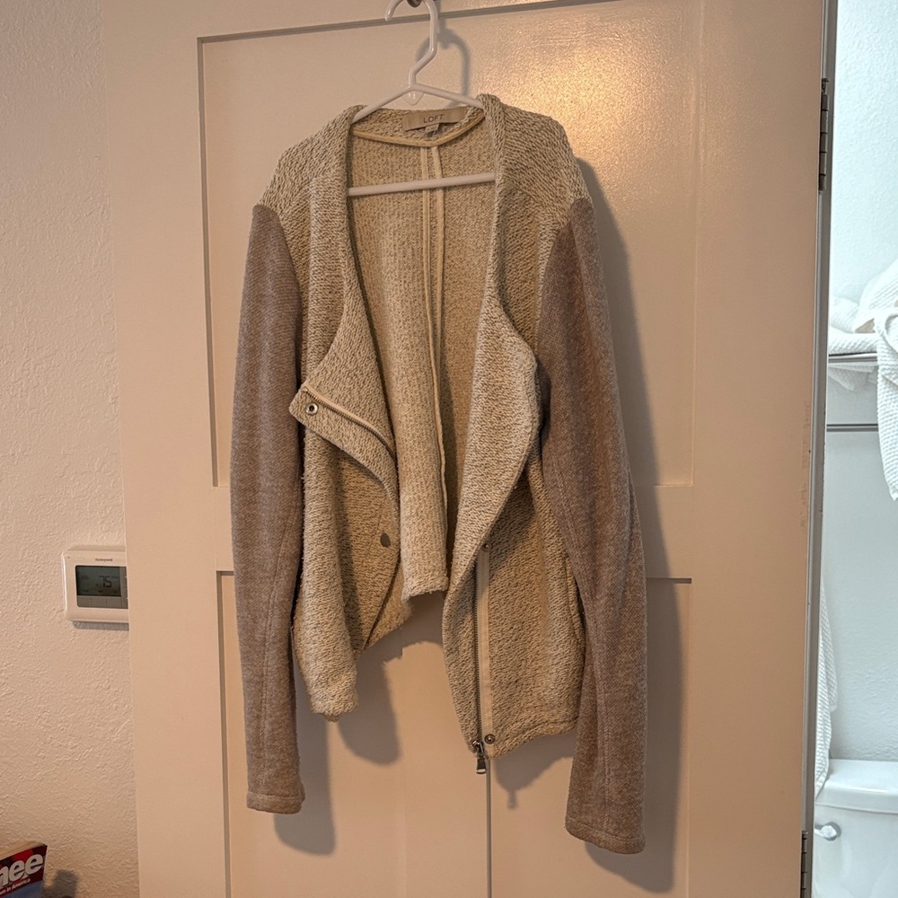 Cozy Two-Tone Open Front Cardigan